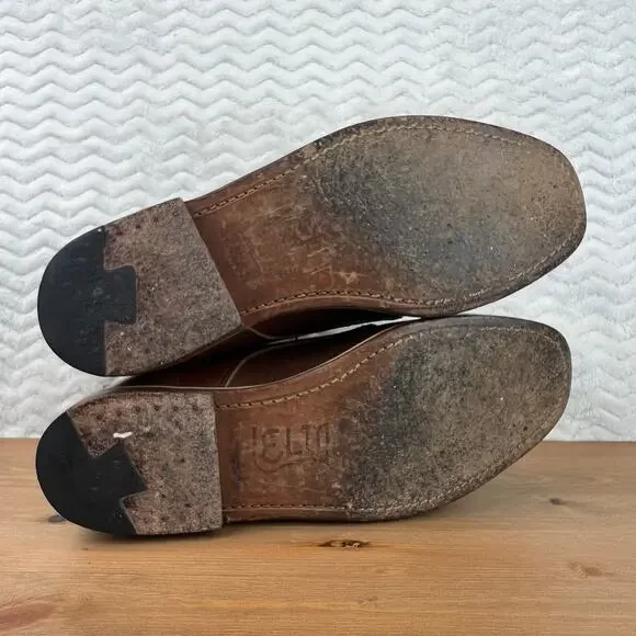 Helm Hollis Mens Boots Cap Toe Brown Leather Sz 9.5 D Mid Combat Hybrid $295 - Picture 7 of 16